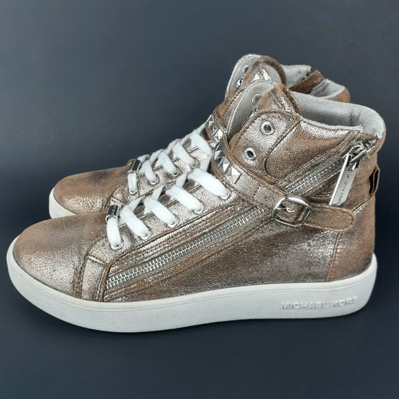 Michael Kors Studded High Top Sneaker Size 5 - Picture 3 of 15